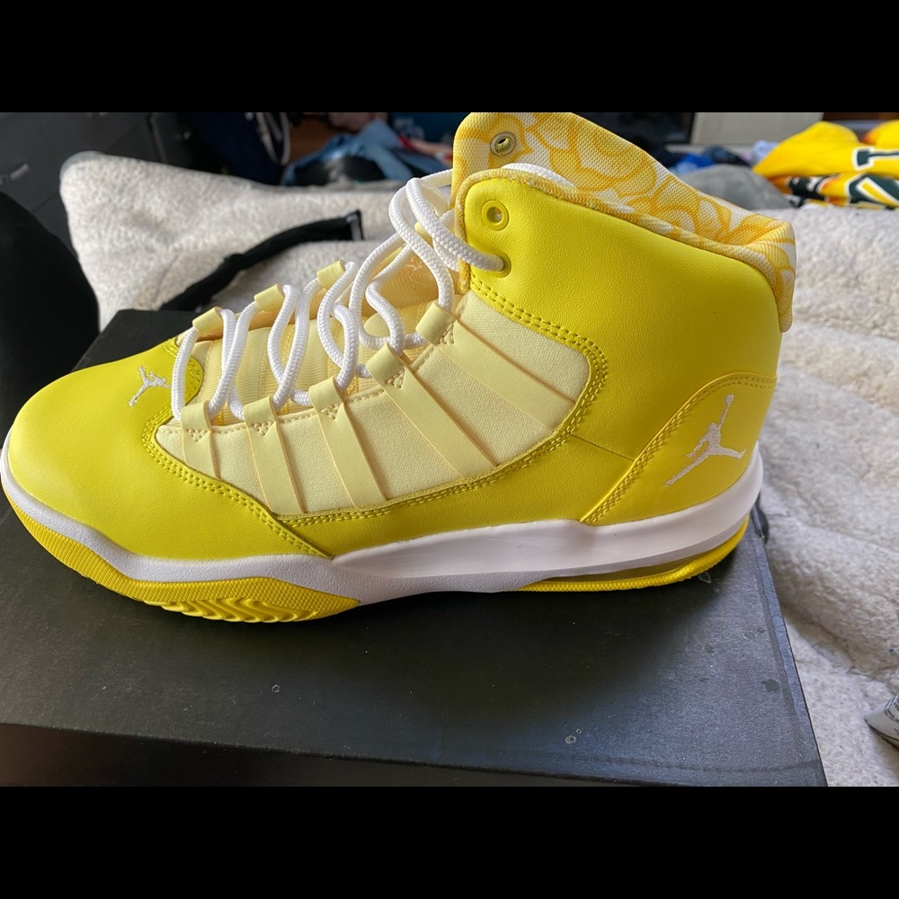 Yellow and white. Sneakers